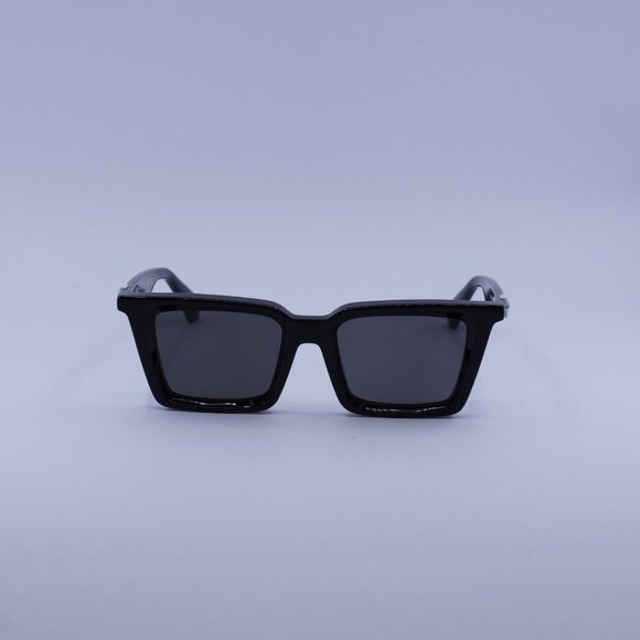 Off-White OERI13U DALTON 1007 Sunglasses Shiny Black Square Frame, Grey Lenses - Picture 2 of 9